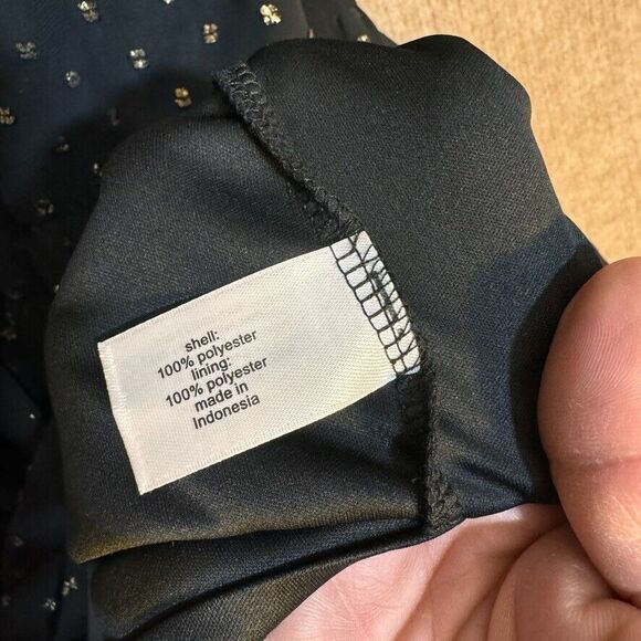 Lane Bryant 20 Midi Black Cocktail Dress with Gold Polka‎ Dots - Picture 3 of 8